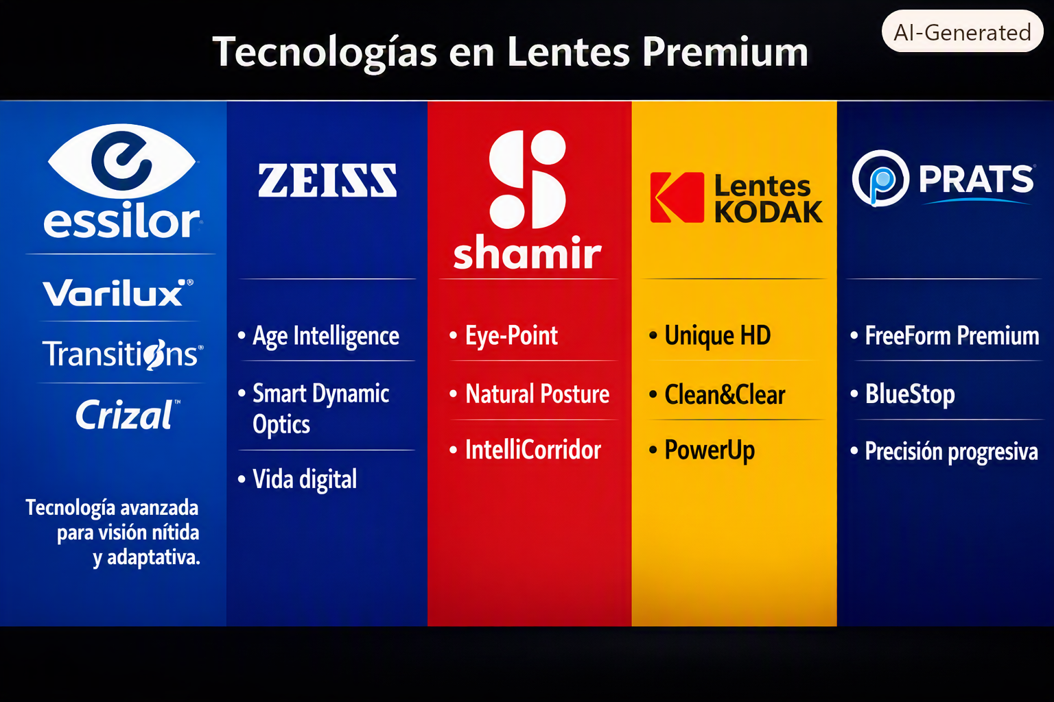 Tecnologías en Lentes Premium